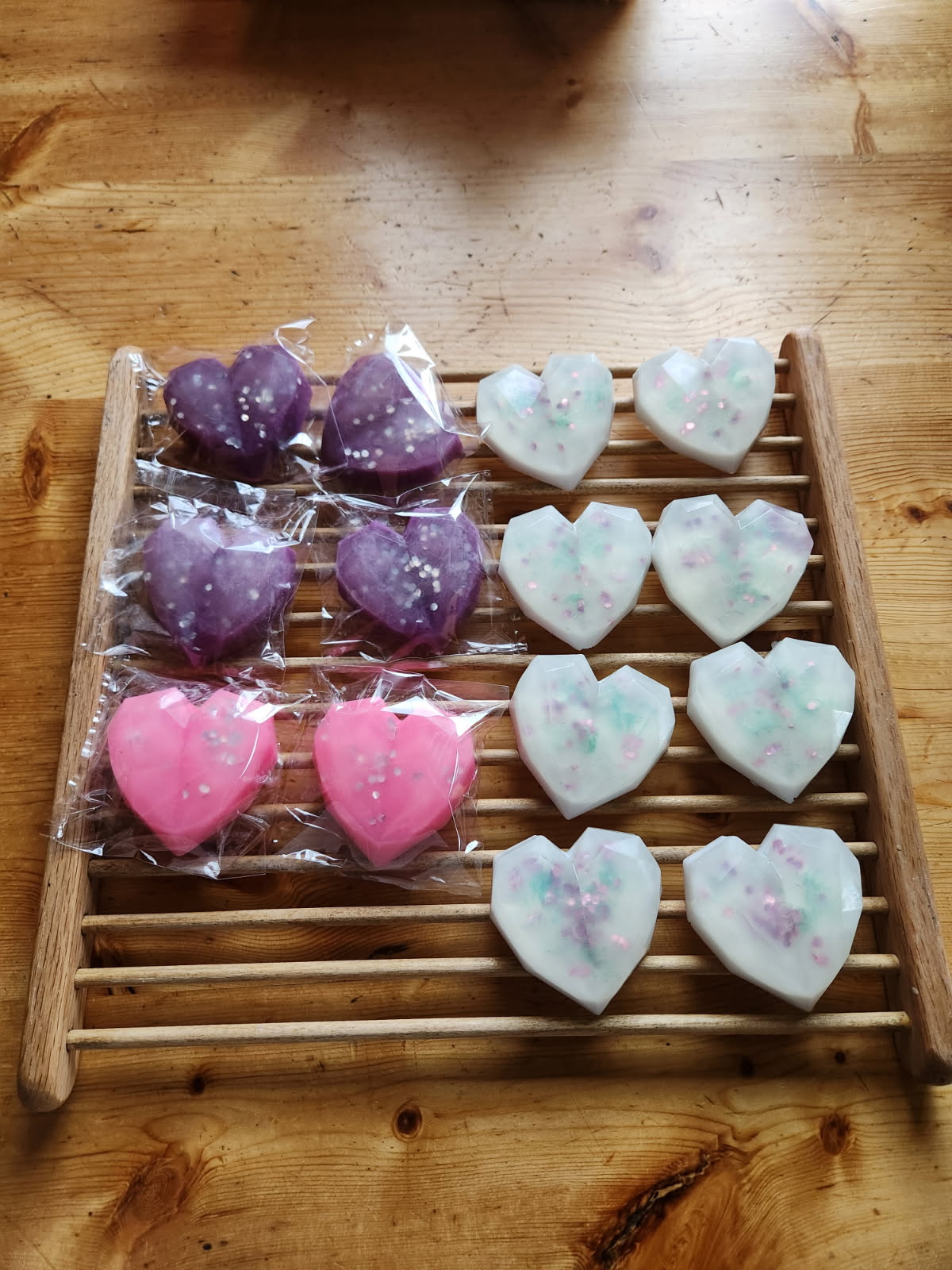 Lavender Crystal Heart Eco-glitter Soaps