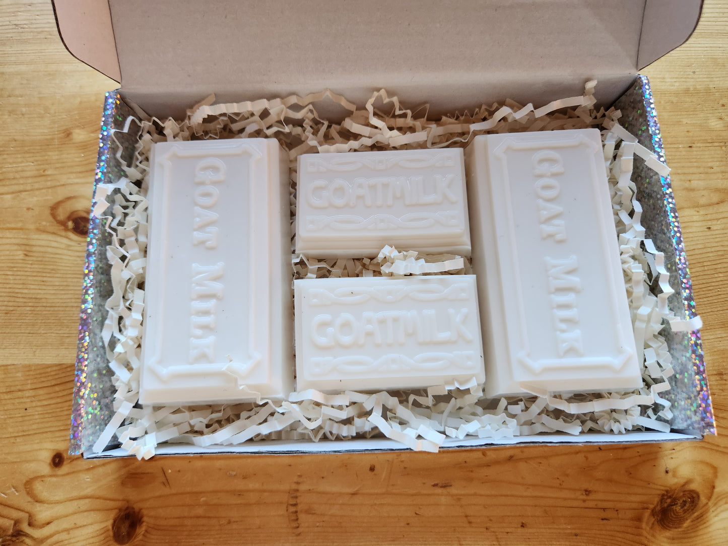 4pc Fragrance-free Goat's Milk Soap Hologram Giftbox set