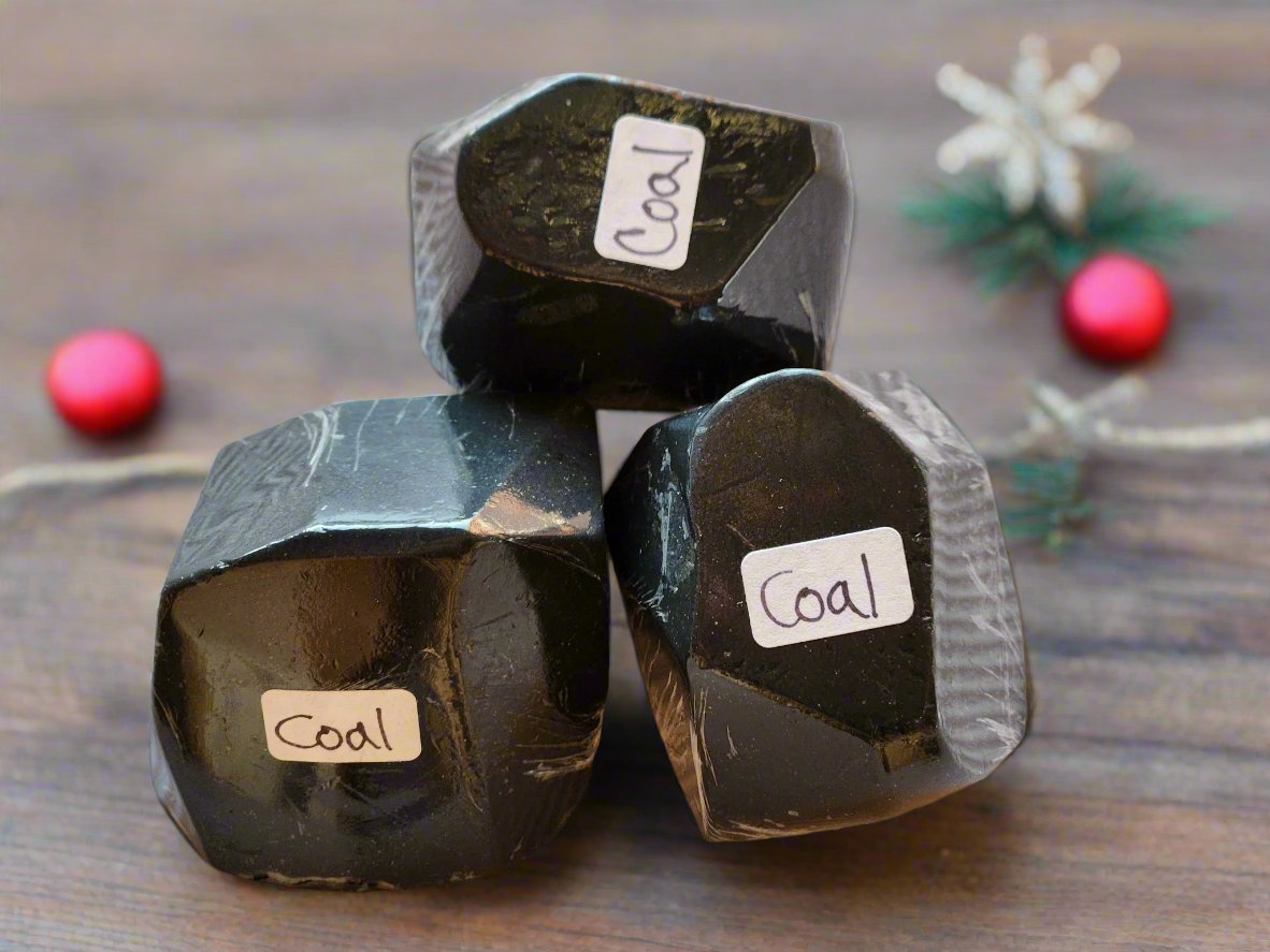 Chunks of coal christmas stocking stuffers set of 3